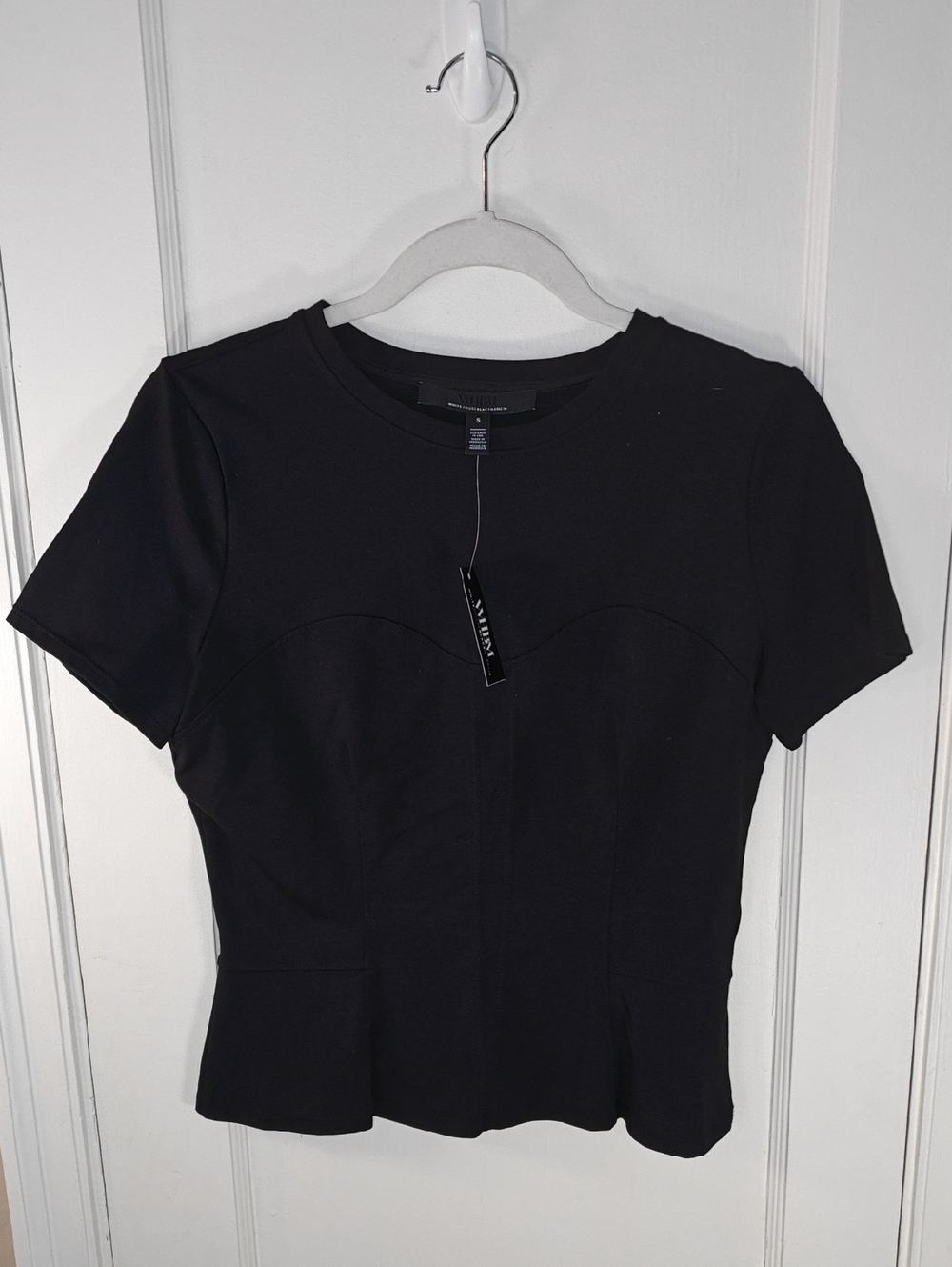 Black Short Sleeve Structured Tee - Women's